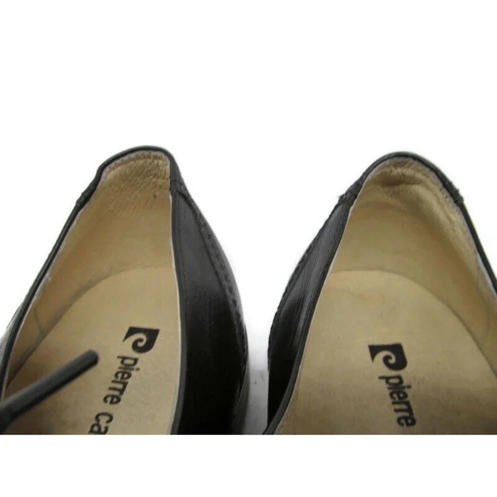 Pierre Cardin Paris Black Cap Toe Derby Shoes Mens Size US 10.5 M EUR 42